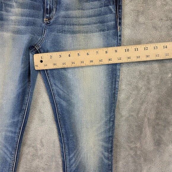 Miss Me Jeans Womens 27 Ankle Skinny Embroidered Sequin Hem Distressed Denim - Picture 8 of 13